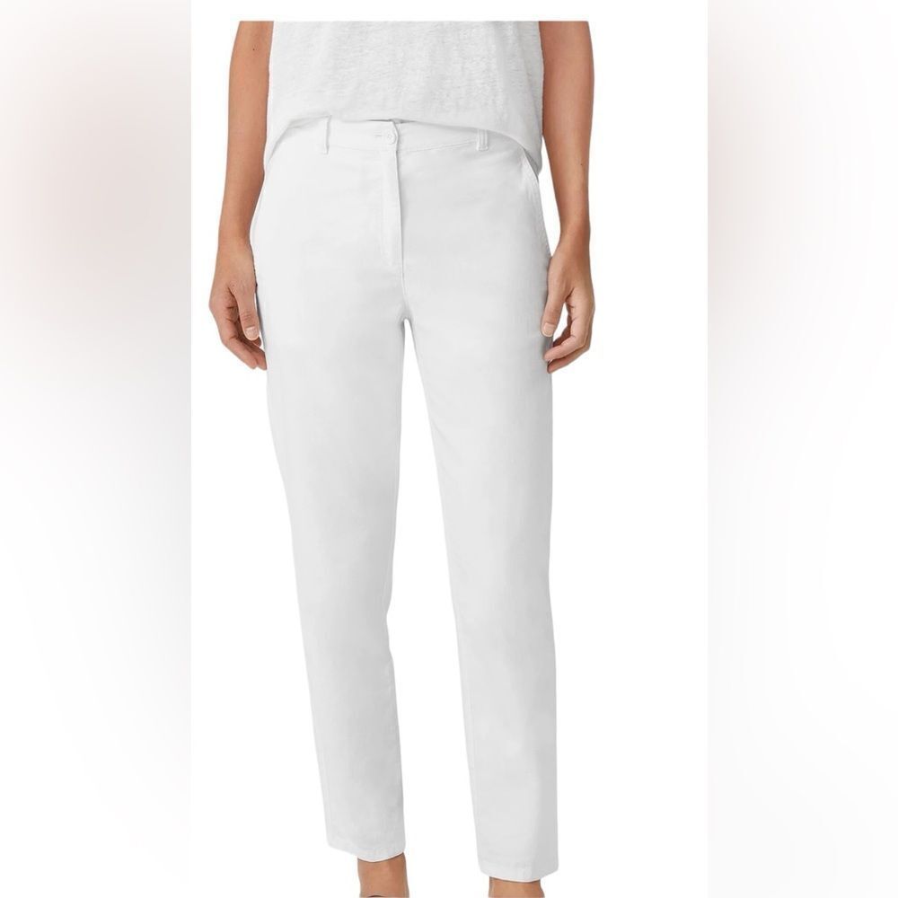 Eileen Fisher White High Rise Cropped Pants Tapered Hemp Cotton New Size 10P